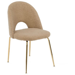 Krzesło Glamour brązowe KC-903-2 / boucle, złote nogi