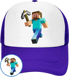 CZAPKA Z DASZKIEM MINECRAFT DLA DZIECI NA LATO