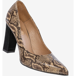 Czółenka Buty Skórzane Damskie Na Słupku Wężowe Darex