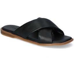 Modne Czarne Klapki Venezia Ze Skóry Licowej Venezia