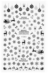 Naklejki do paznokci cienkie samoprzylepne świąteczne F283 czarne