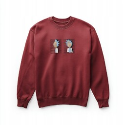 Bluza Rick i Morty - bordowa, haft premium,