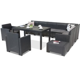 Meble z technorattanu Nebraska Comida Max 9 antracytowe