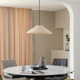 Lampa wisząca Zyralia marki Lindby, kolor drewna, rattan,