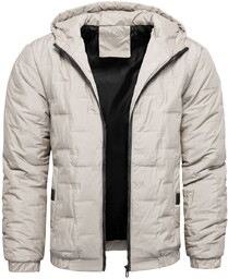 Kurtka męska beżowa z kapturem Recea