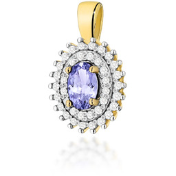 Złota zawieszka wisiorek Z303 Tanzanit 0,40ct żółte złoto