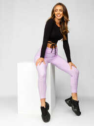 Jasnofioletowe legginsy damskie Denley YW88024