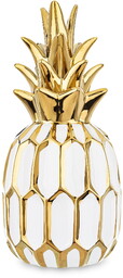 Figurka ceramiczna ananas biało złoty 31x14x14 164414