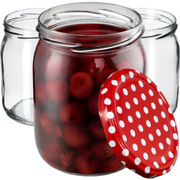 Słoiki Senna 540ml 24szt 82mm + wieczka "Czerwony
