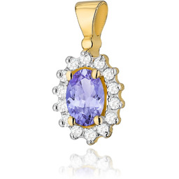 Złota zawieszka wisiorek Z182 Tanzanit 0,40ct żółte złoto