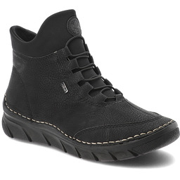 Rieker Czarne Botki Ocieplane Obuwie Damskie