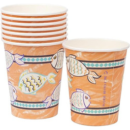 Talking Tables 8 x papierowe kubki Souk Orange