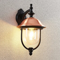 Zewnętrzna Lampa Lindby, Clint, ściemnialny, miedziany, balkon, aluminium,