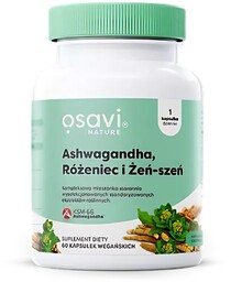 Osavi Ashwagandha + Różeniec i Żeń-szeń w kapsułkach