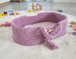 Kosz Mojżesza BOHO bawełniany- nosidełko dla lalek -
