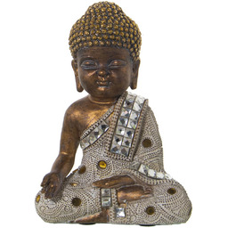 Alexandra House Living Figurka dekoracyjna biała złota akrylowa