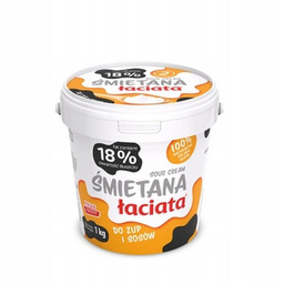 Śmietana Łaciata 18% zawartości tłuszczu 1 kg
