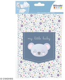 Minialbum dla dziecka do scrapbookingu - Niebieska Koala