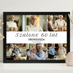 Plakat personalizowany kolaż zdjęć w ramce z nadrukiem
