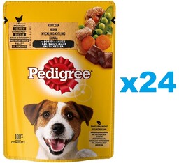 PEDIGREE Kurczak, Warzywa w Sosie 24x100 g -