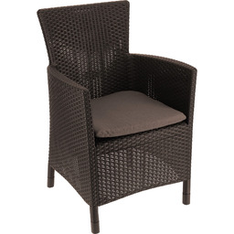 Fotel ogrodowy z poduszką Keter Allibert Iowa, brąz