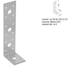 Domax KL3 Kątownik ciesielski łącznikowy 50x150x35x2,5 10szt