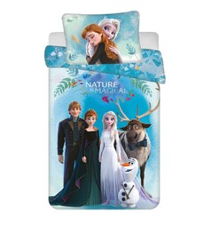 Jerry Fabrics Pościel bawełniana 100x135 Frozen Kraina Lodu