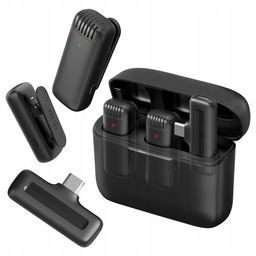 Mikrofon krawatowy bezprzewodowy 2x do nagrywania smartfon Usb-c