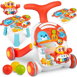 Chodzik, pchacz interaktywny, stolik edukacyjny, tablica 5w1 Ricokids