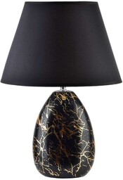Lampa ceramiczna lampka nocna stołowa czarna LETI 42x30cm