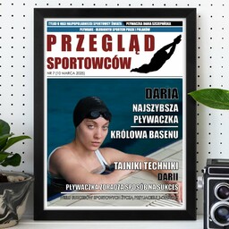 Plakat personalizowany ze zdjęciem Przegląd Sportowców w ramce