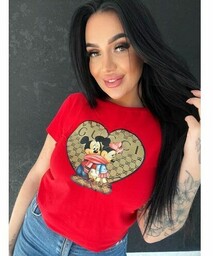 T-shirt Myszka Mickey Gucci Czerwona - XL