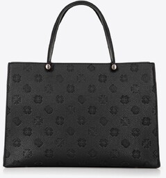 Damski kuferek z imitacji skóry w tłoczoną sygnaturę