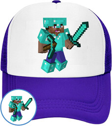 CZAPKA Z DASZKIEM MINECRAFT DLA DZIECI NA LATO