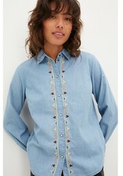 Bluzka dżinsowa oversized z haftem