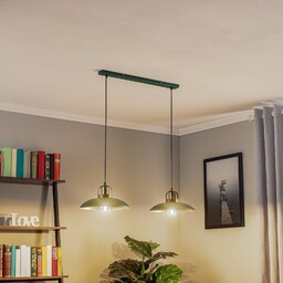 Eko-Light Lampa wisząca Felix, zielono-złota, 2-punktowa