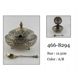 Cukiernica z łyżeczką złota stare złoto mosiądz metal