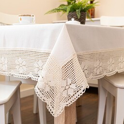 Markizeta Obrus z ażurem 130x180 012 jasny kremowy
