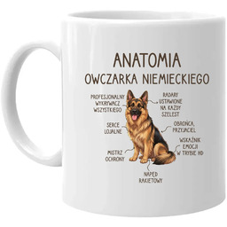Anatomia owczarka niemieckiego v2 - kubek na prezent