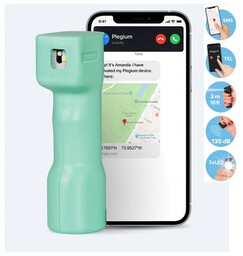 Gaz pieprzowy Plegium Smart Mint Green +GPS+SMS+TEL+ALARM+LED (SPS-P-S-POL-MG-E)