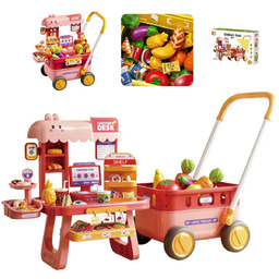 Supermarket Sklep Kasa dla Dzieci Stragan + Wózek