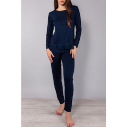 Piżama damska długa granatowa z wiskozy Alba Sielei