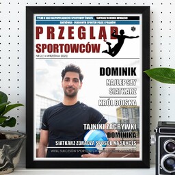 Plakat personalizowany ze zdjęciem Przegląd Sportowców w ramce