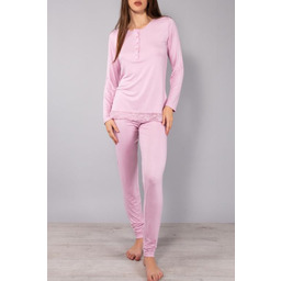 Piżama damska długa z wiskozy malva Alba Sielei