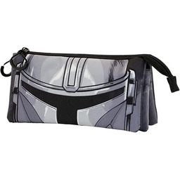 The Mandalorian Helmet -Piórnik Potrójny FAN, Szary, 23