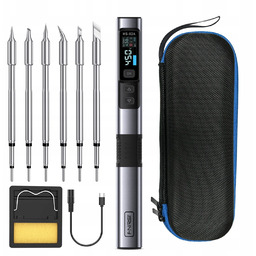 Zestaw 10w1 lutownica cyfrowa HS-02A 6 grotów stojak