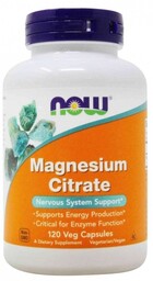 Magnesium Citrate, Cytrynian Magnezu, NOW Foods, 120 kapsułek