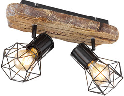 Globo Sufitowa lampa rustykalna Priska 54017W-2 drewno czarna
