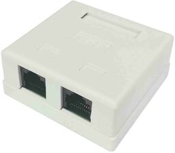 Puszka natynkowa, kat. 6, 2x RJ-45, UTP