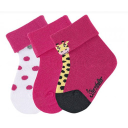 Sterntaler 3-pak różowe skarpetki niemowlęce z żyrafą 15/16